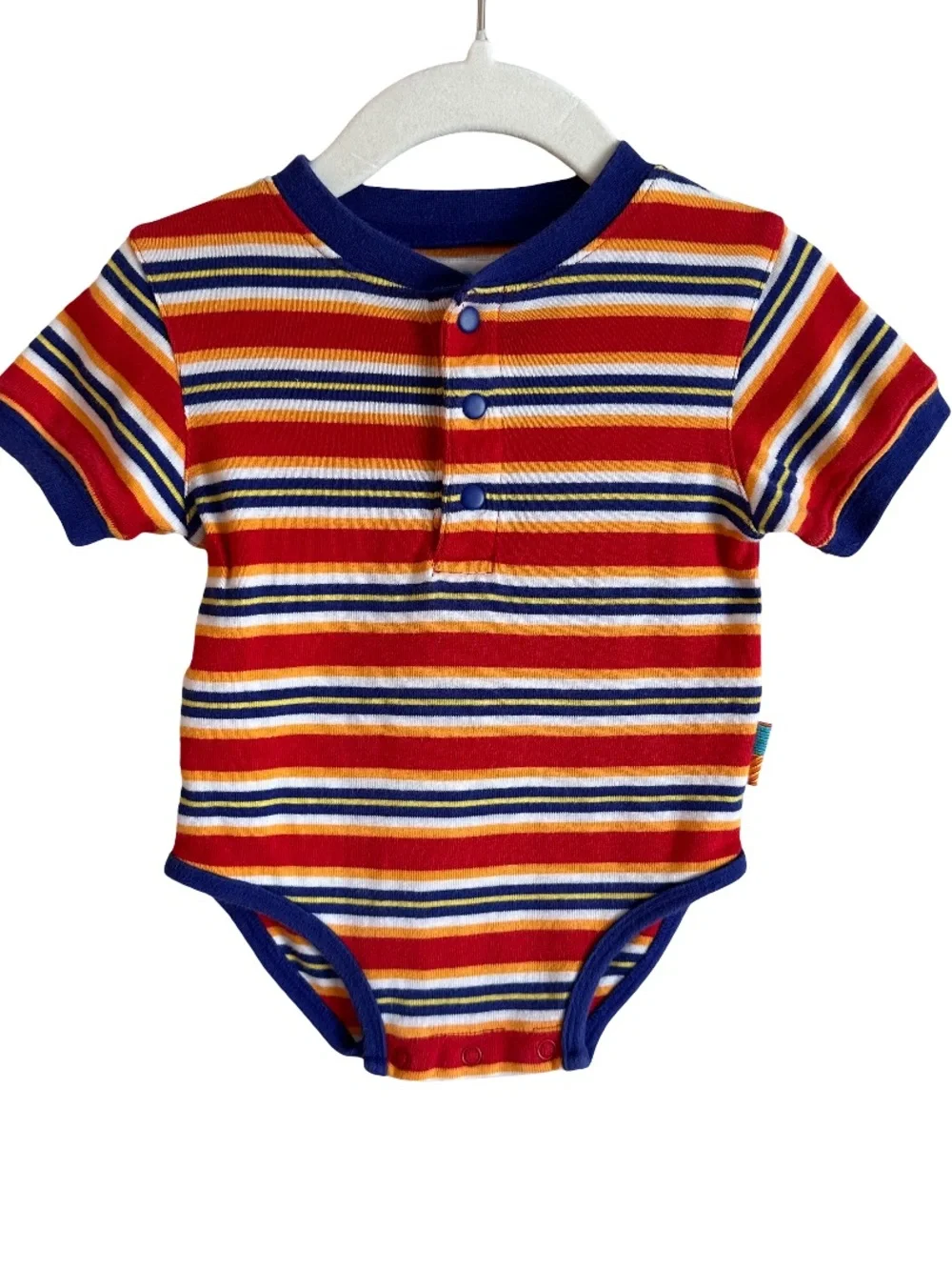 Vtg 90s Gymboree Onesie & Overalls Red Blue Stripes Vintage Rainbow Tag 6-12M